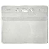 Horizontal Flap Closure Badge Holder, Clear, 3-7/8" x 2-5/8" Insert Size redirect to product page